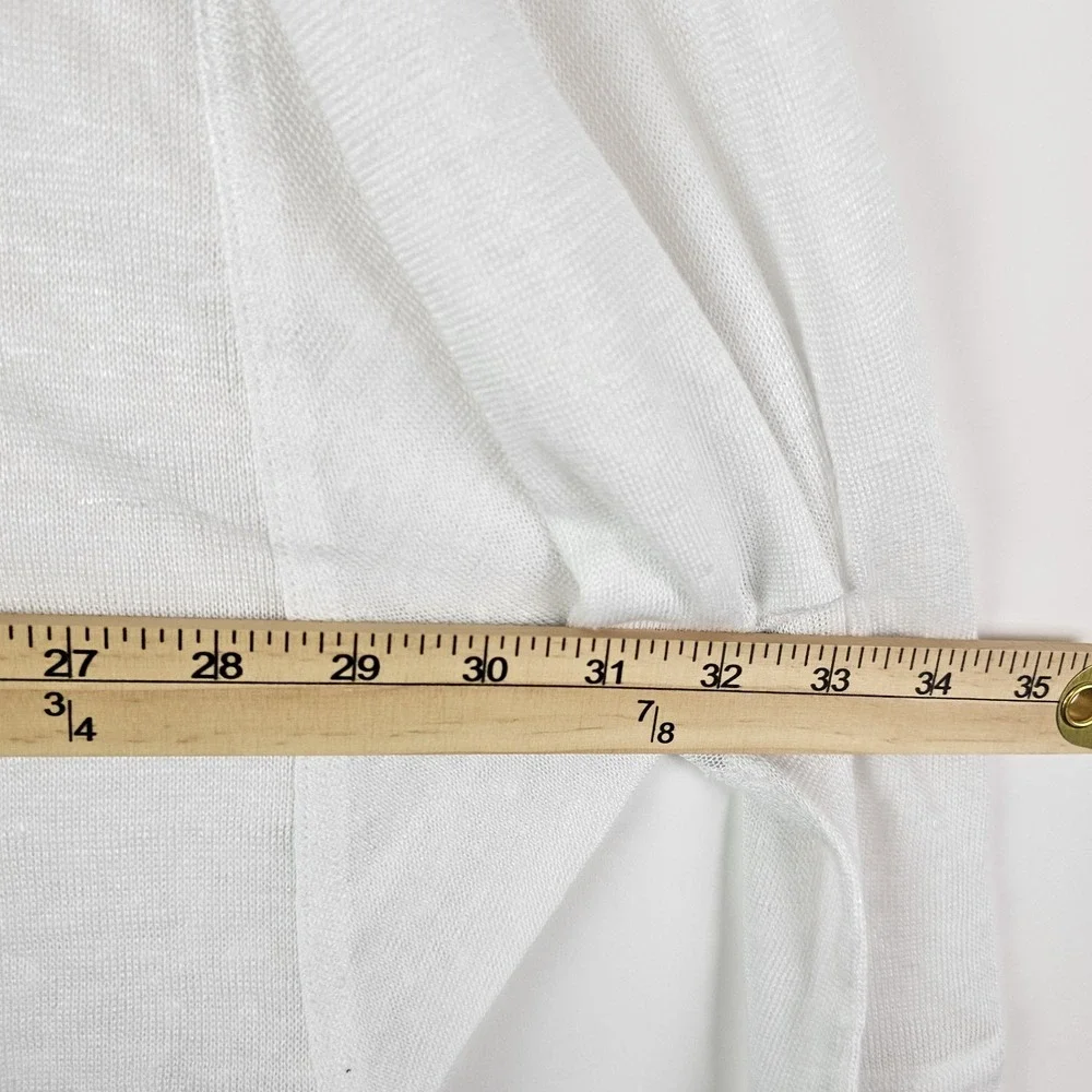 We The Free Womens Large White Sweater Knit Top Sheer Boho Dolman Linen Cotton